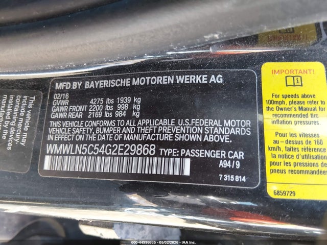 Продаж на аукціоні авто 2016 Mini Clubman Cooper, vin: WMWLN5C54G2E29868, номер лоту: 44996635