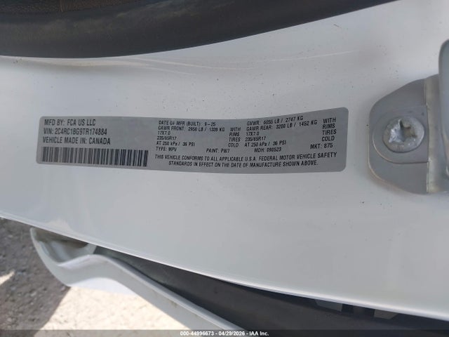 Aukcja sprzedaży 2026 Chrysler Pacifica Select, vin: 2C4RC1BG9TR174884, numer aukcji: 44996673