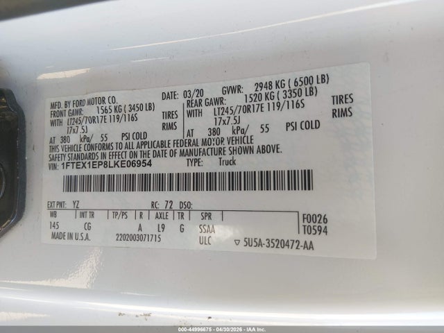 1FTEX1EP8LKE06954 Ford F-150 Xl