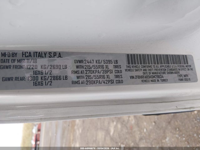 Aukcja sprzedaży 2019 Ram Promaster City Tradesman, vin: ZFBHRFAB5K6M29634, numer aukcji: 44996676