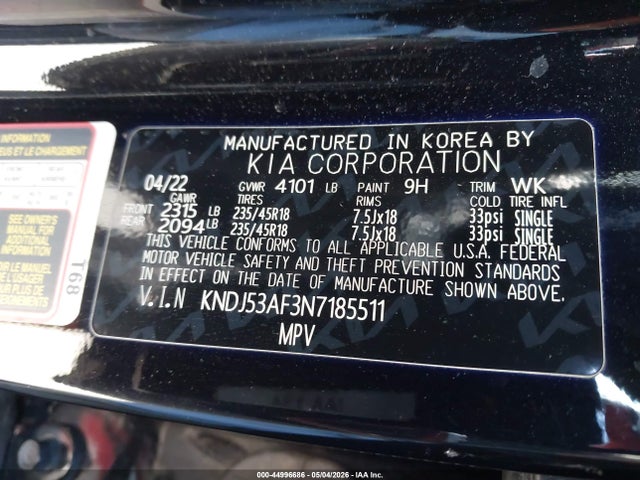Продажа на аукционе авто 2022 Kia Soul Turbo, vin: KNDJ53AF3N7185511, номер лота: 44996686
