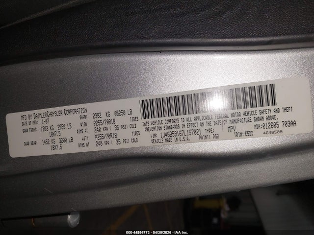 Aukcja sprzedaży 2007 Jeep Wrangler Unlimited Sahara, vin: 1J4GB59167L157021, numer aukcji: 44996773