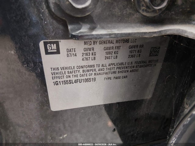 Chevrolet Impala 1lz 2015 1G1155SL4FU106519 Image 9