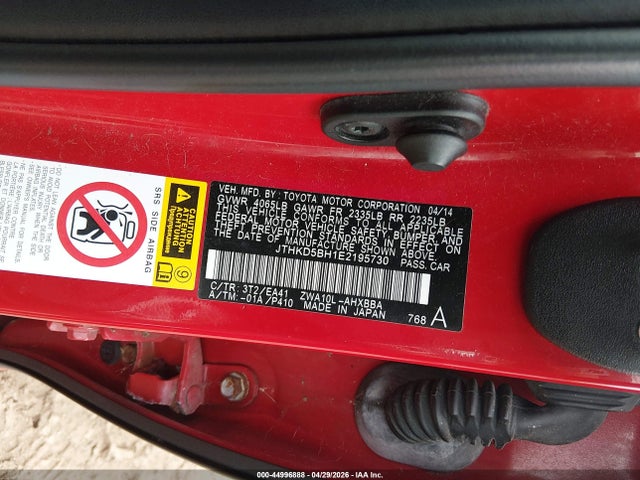Продажа на аукционе авто 2014 Lexus Ct 200h, vin: JTHKD5BH1E2195730, номер лота: 44996888