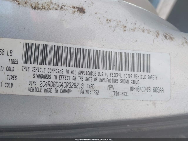 Aukcja sprzedaży 2012 Dodge Grand Caravan Crew, vin: 2C4RDGDG4CR328219, numer aukcji: 44996890