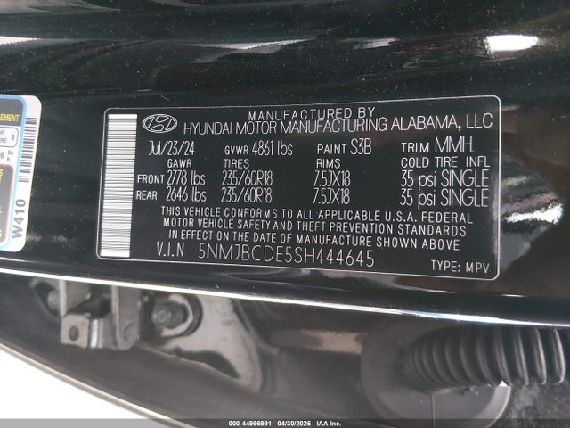Hyundai TUCSON SEL 2025 5NMJBCDE5SH444645 Image 9