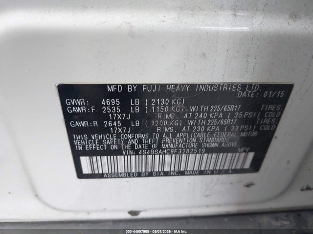 4S4BSAHC9F3282519 Subaru Outback 2.5i Premium