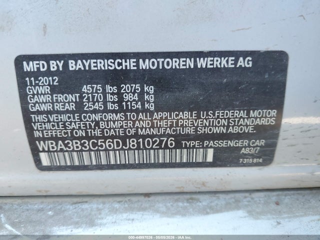 Aukcja sprzedaży 2013 Bmw 328i Xdrive, vin: WBA3B3C56DJ810276, numer aukcji: 44997026