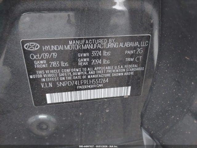 5NPD74LF9LH551264 Hyundai ELANTRA SE