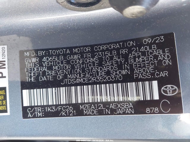 JTDS4MCE2R3520370 Toyota COROLLA SE