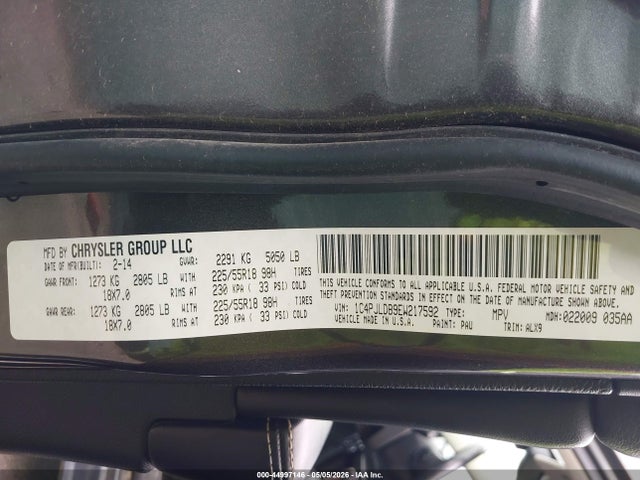 Jeep Cherokee Limited 2014 1C4PJLDB9EW217592 Image 9
