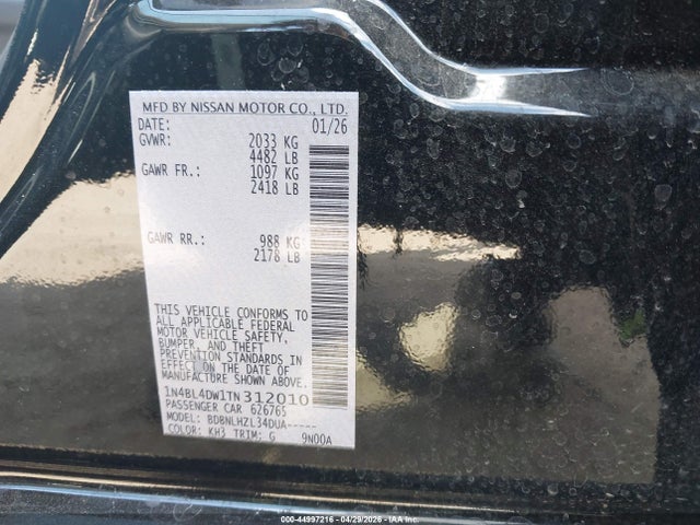 Nissan Altima Sv Awd 2026 1N4BL4DW1TN312010 Image 9