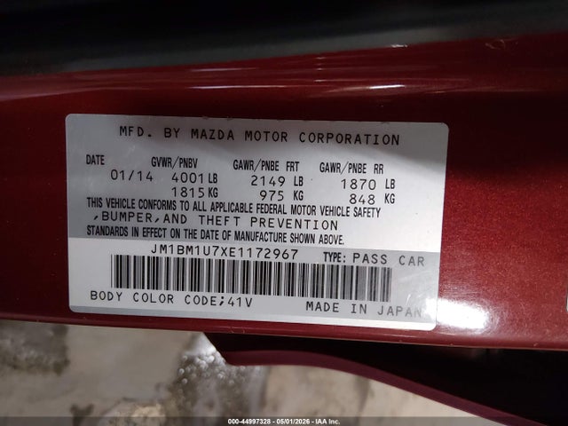JM1BM1U7XE1172967 Mazda Mazda3 I Sport