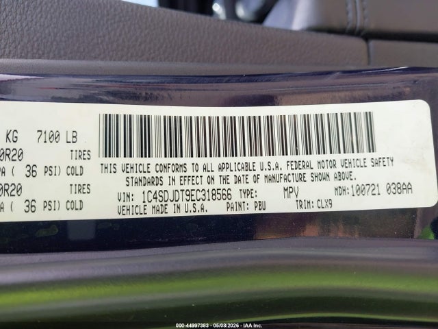 Dodge DURANGO LIMITED 2014 1C4SDJDT9EC318566 Image 9