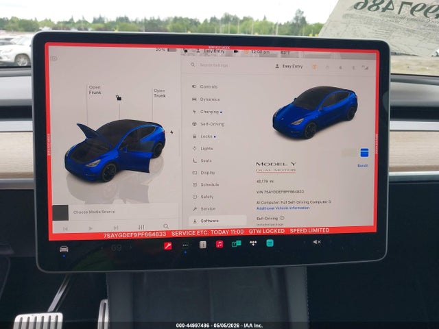 Aukcja sprzedaży 2023 Tesla Model Y Performance Dual Motor All-wheel Drive, vin: 7SAYGDEF9PF664833, numer aukcji: 44997486