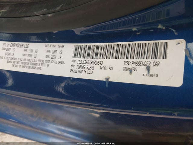 44997589 :رقم المزاد ، 1B3LC56D79N526543 vin ، 2009 Dodge Avenger R/t مزاد بيع