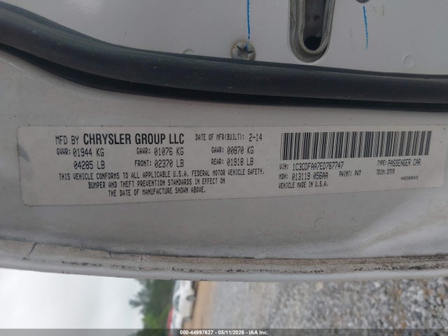 2014 Dodge Dart Se მანქანა იყიდება აუქციონზე, vin: 1C3CDFAA7ED767747, აუქციონის ნომერი: 44997627