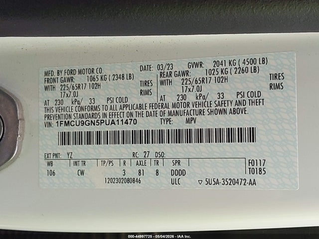 Ford Escape Active 2023 1FMCU9GN5PUA11470 Image 9