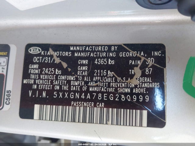 Продаж на аукціоні авто 2014 Kia Optima Ex, vin: 5XXGN4A78EG280999, номер лоту: 44997740