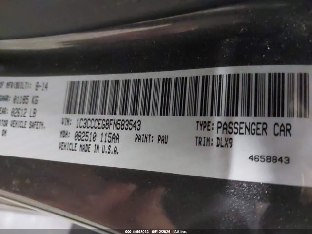 Продаж на аукціоні авто 2015 Chrysler 200 C, vin: 1C3CCCEG8FN583543, номер лоту: 44998033