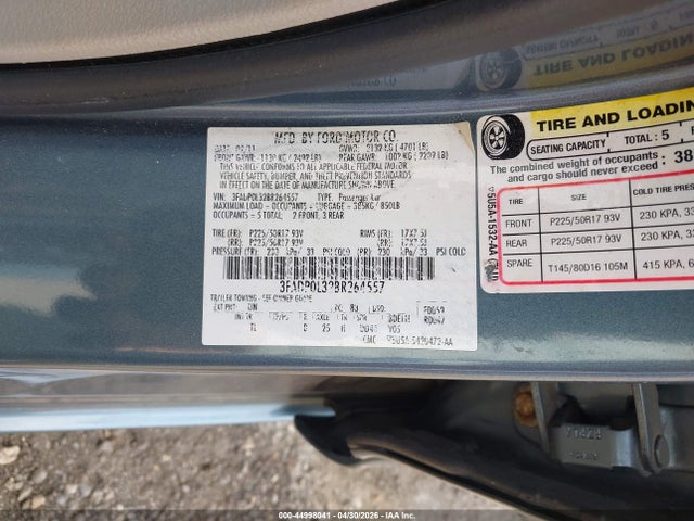 Aukcja sprzedaży 2011 Ford Fusion Hybrid, vin: 3FADP0L32BR264557, numer aukcji: 44998041