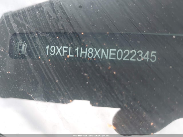 2022 Honda Civic Sport Touring მანქანა იყიდება აუქციონზე, vin: 19XFL1H8XNE022345, აუქციონის ნომერი: 44998105