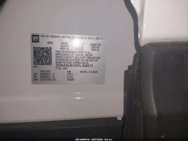 Aukcja sprzedaży 2024 Chevrolet Equinox Awd Lt, vin: 3GNAXUEG9RL358573, numer aukcji: 44998144