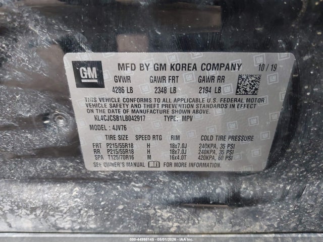 Продаж на аукціоні авто 2020 Buick Encore Fwd Essence, vin: KL4CJCSB1LB042917, номер лоту: 44998145