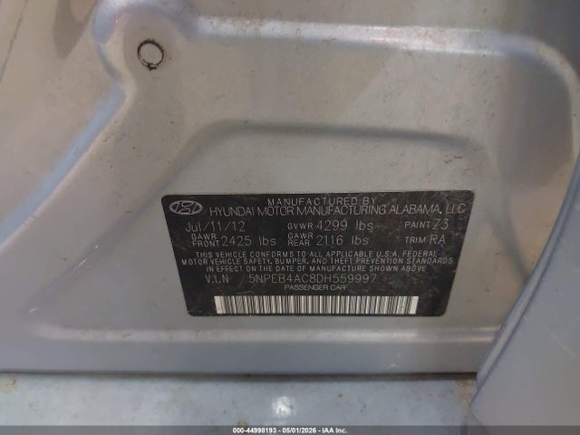 Aukcja sprzedaży 2013 Hyundai Sonata Gls, vin: 5NPEB4AC8DH559997, numer aukcji: 44998193