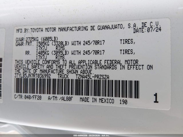 3TYLB5JN7RT036992 Toyota Tacoma Sr5