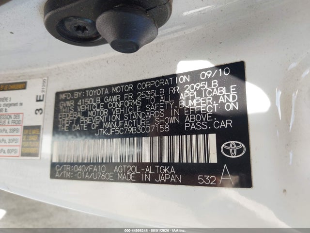 Aukcja sprzedaży 2011 Scion Tc, vin: JTKJF5C79B3007158, numer aukcji: 44998348