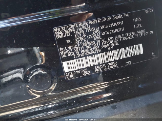 Продажа на аукционе авто 2024 Toyota Rav4 Xle, vin: 2T3P1RFV0RW467995, номер лота: 44998445