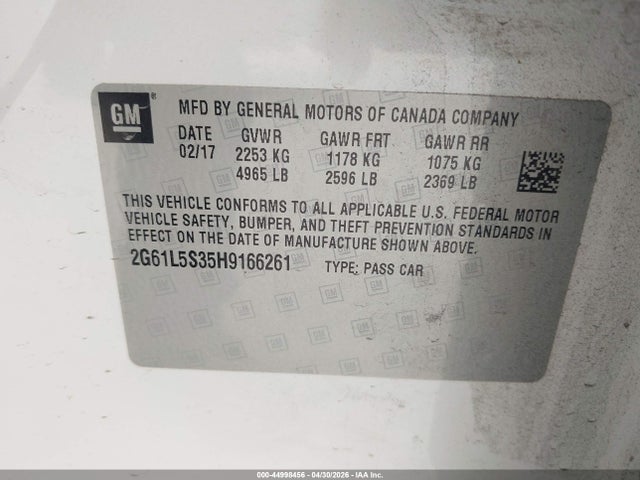 Продажа на аукционе авто 2017 Cadillac Xts Standard, vin: 2G61L5S35H9166261, номер лота: 44998456