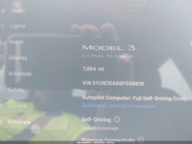 Продажа на аукционе авто 2025 Tesla Model 3 Long Range Rear-wheel Drive/standard Rear-wheel Drive, vin: 5YJ3E1EA6SF036818, номер лота: 44998570