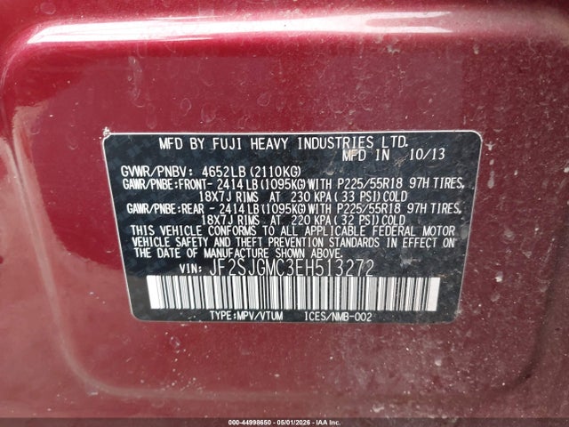 Aukcja sprzedaży 2014 Subaru Forester 2.0xt Touring, vin: JF2SJGMC3EH513272, numer aukcji: 44998650