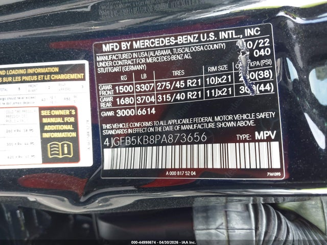 4JGFB5KB8PA873656 Mercedes-Benz Gle 450 4matic