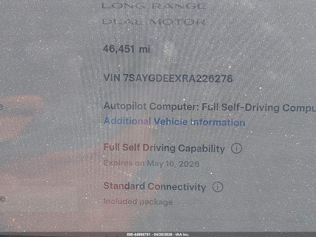 Aukcja sprzedaży 2024 Tesla Model Y Long Range Dual Motor All-wheel Drive, vin: 7SAYGDEEXRA226278, numer aukcji: 44998781