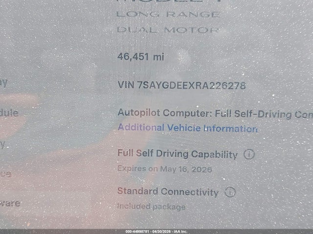 Aukcja sprzedaży 2024 Tesla Model Y Long Range Dual Motor All-wheel Drive, vin: 7SAYGDEEXRA226278, numer aukcji: 44998781