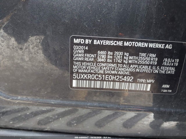 2014 Bmw X5 Xdrive35i მანქანა იყიდება აუქციონზე, vin: 5UXKR0C51E0H25492, აუქციონის ნომერი: 44998847