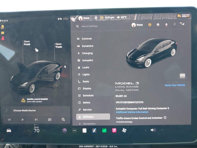 Продажа на аукционе авто 2022 Tesla Model 3 Long Range Dual Motor All-wheel Drive, vin: 5YJ3E1EB8NF327270, номер лота: 44998897