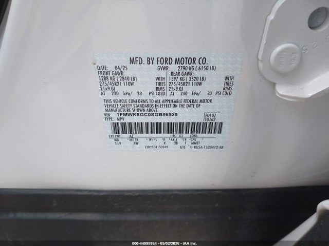 Продаж на аукціоні авто 2025 Ford Explorer St, vin: 1FMWK8GC0SGB96529, номер лоту: 44998964