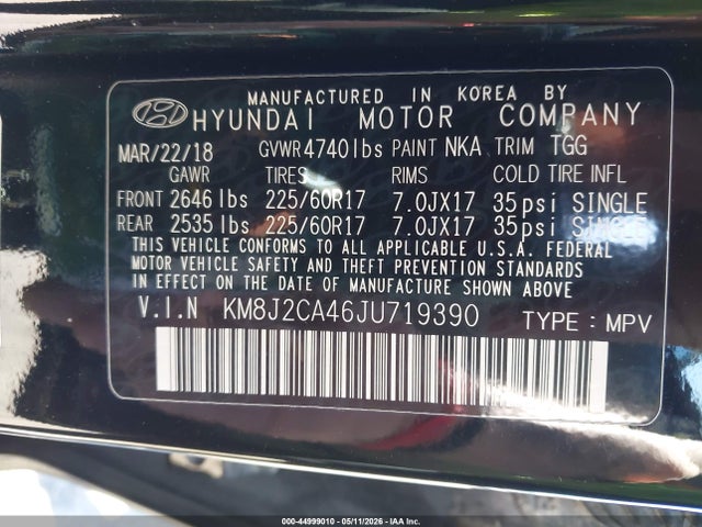Hyundai TUCSON SE 2018 KM8J2CA46JU719390 Image 9