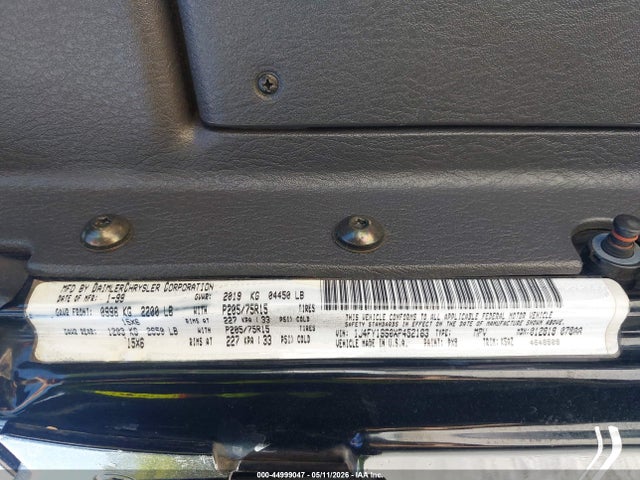 1999 Jeep Wrangler Sport მანქანა იყიდება აუქციონზე, vin: 1J4FY19S0XP452183, აუქციონის ნომერი: 44999047