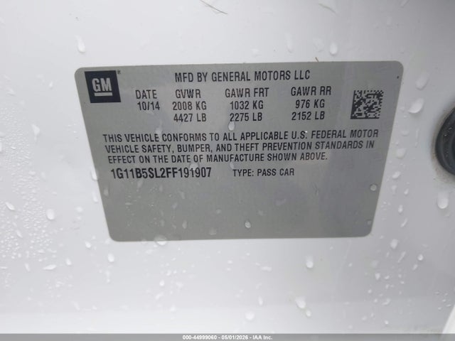 Aukcja sprzedaży 2015 Chevrolet Malibu Ls, vin: 1G11B5SL2FF191907, numer aukcji: 44999060