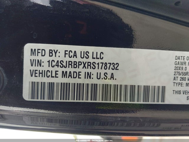 Продаж на аукціоні авто 2024 Jeep Wagoneer L Series Ii 4x2, vin: 1C4SJRBPXRS178732, номер лоту: 44999100