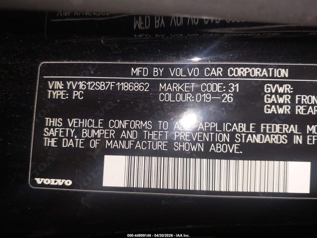 Продажа на аукционе авто 2015 Volvo V60 T5 Premier, vin: YV1612SB7F1186862, номер лота: 44999148