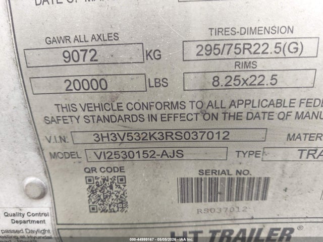 2024 Hyundai Translead Inc Unknown მანქანა იყიდება აუქციონზე, vin: 3H3V532K3RS037012, აუქციონის ნომერი: 44999167