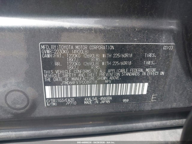 JTMD6RFV1PD089118 Toyota Rav4 Hybrid Limited