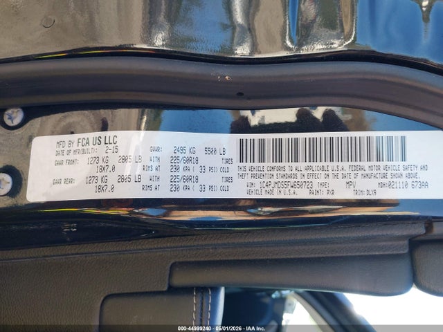 Продажа на аукционе авто 2015 Jeep Cherokee Limited, vin: 1C4PJMDS5FW650723, номер лота: 44999240