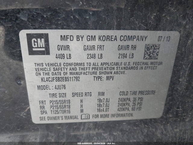 Продаж на аукціоні авто 2014 Buick Encore Convenience, vin: KL4CJFSB2EB511792, номер лоту: 44999305